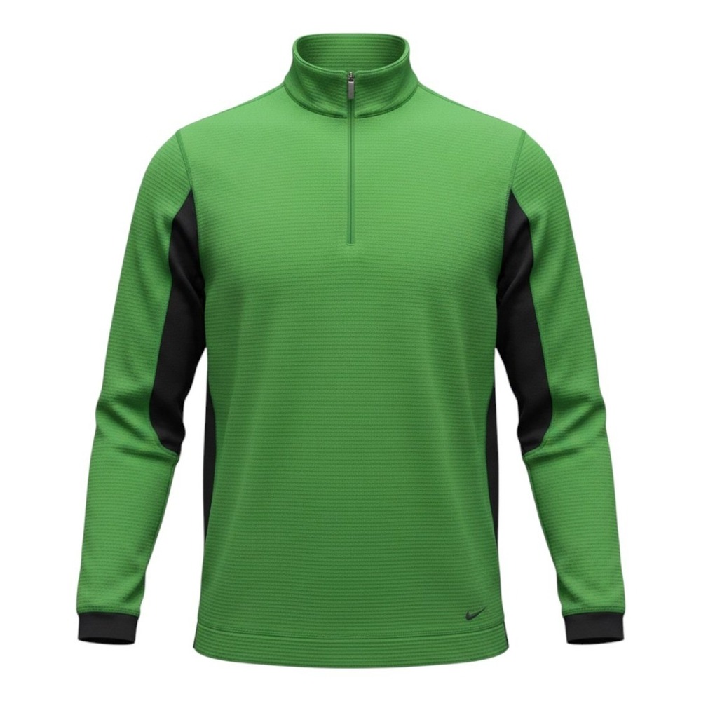 Nike Pullover Sz XL Green Black Textured Thermal Long Sleeve 1/4 Zip Gorpcore - Picture 1 of 7